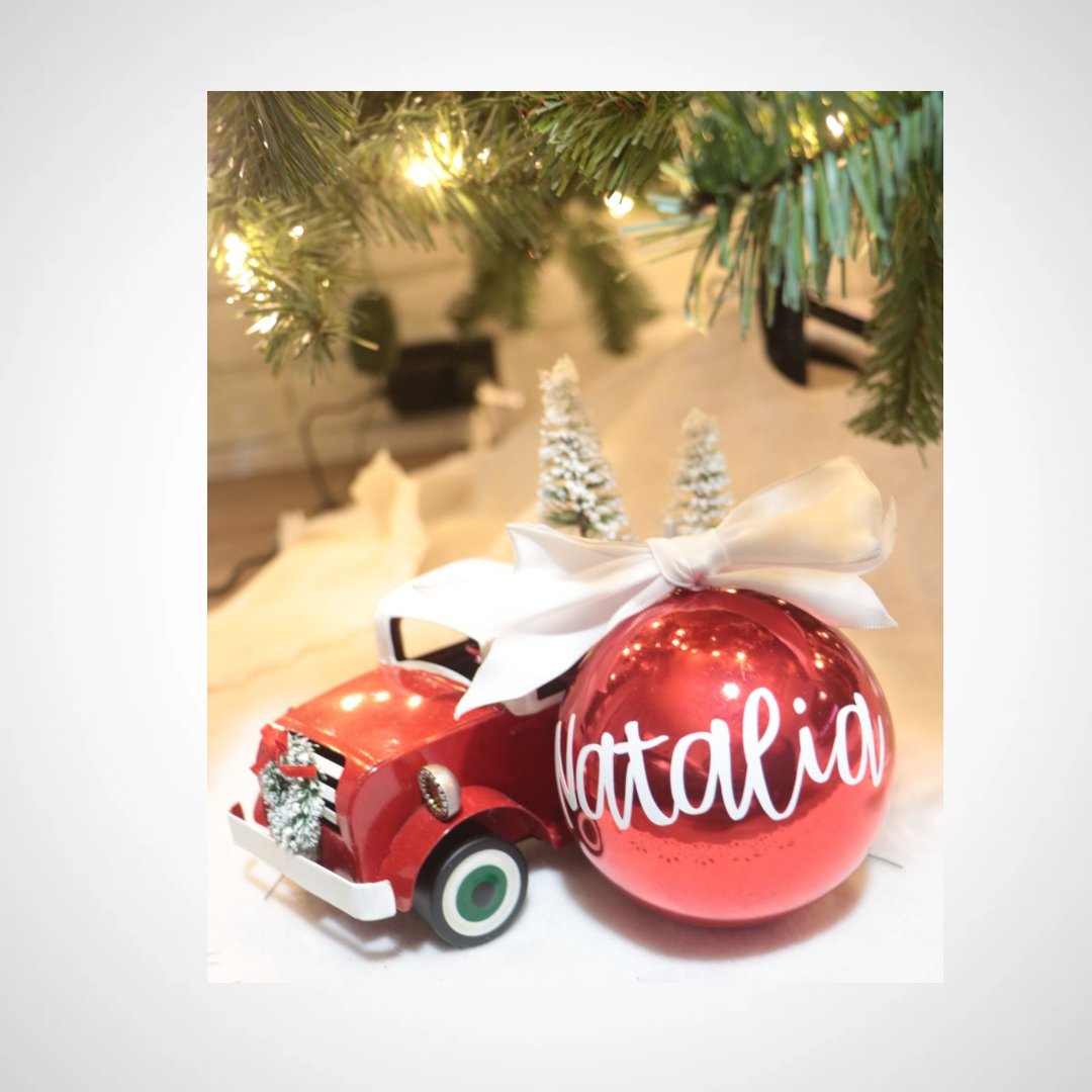 Christmas Bauble Ornament with White Vinyl